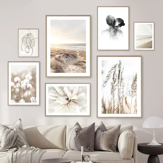 Abstract Floral Feather Canvas Wall Art Print | Unframed Poster Canvas Wall Art Print Peaceful Pleasures Health and Wellness