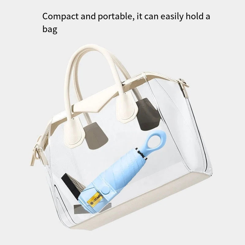 Portable 5-Fold UV & Rain Umbrella with Hollow-Out Handle