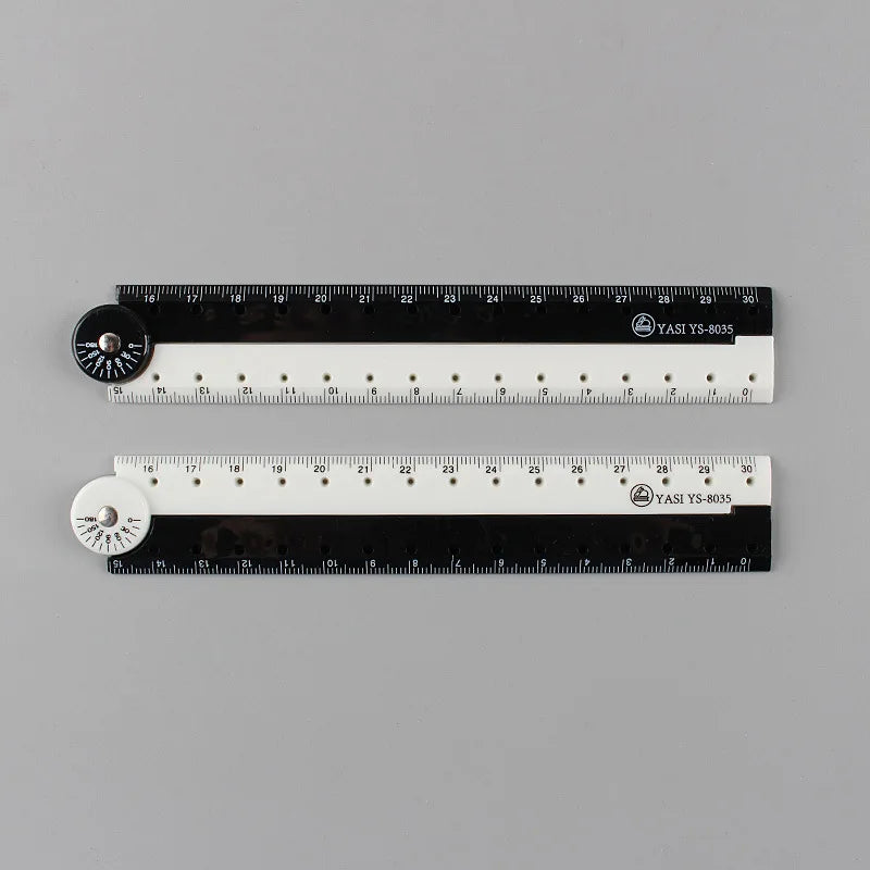 Bview Art Folding Ruler Black White Simple Graphic Student Learning