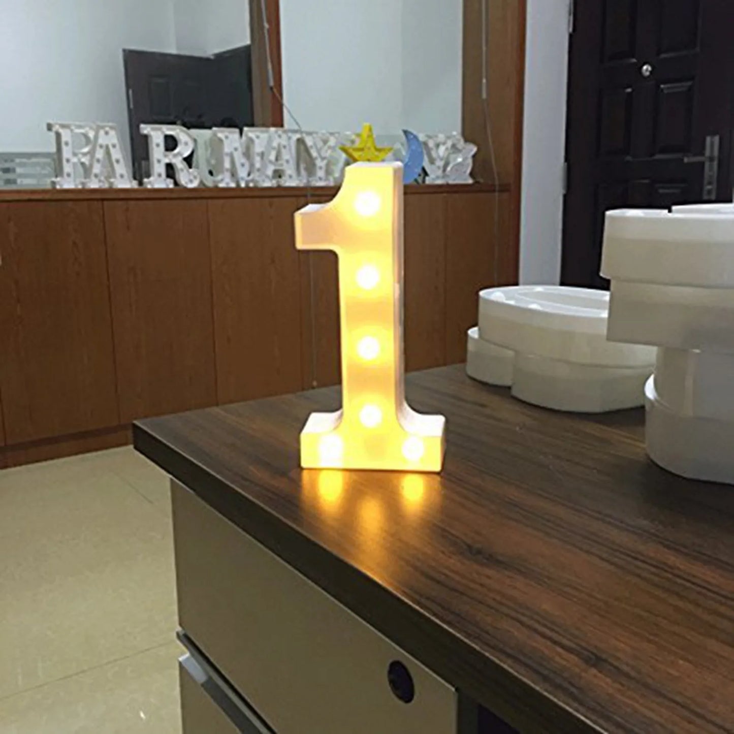 Light Up Letter Led Alphabet Number Plastic Battery Operated Party Sign Wedding Festival Stand Decoration No Batteries Included Peaceful Pleasures Health and Wellness B