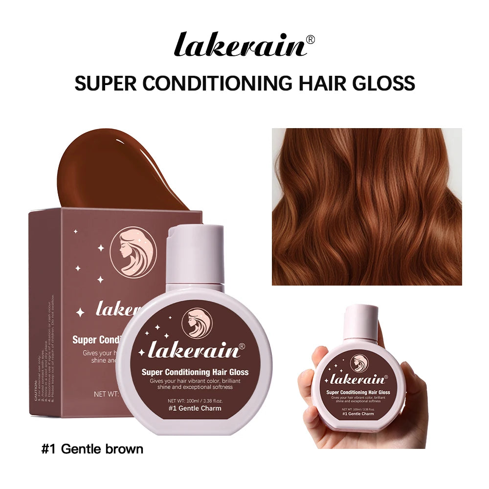 Super Conditioning Hair Gloss Enhance Color Luster Nourishing Repairing Long-lasting Color Hair Tinted Moisturizer No Need Mix Peaceful Pleasures Health and Wellness Gentle Brown