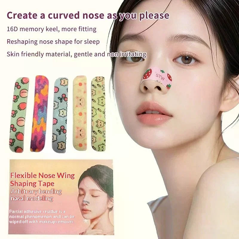 Cartoon Pattern Random Color Self-shaping Nose Splint Nose Adhesive Tape Nose Shape Corrector Provide External Support Fixation Peaceful Pleasures Health and Wellness