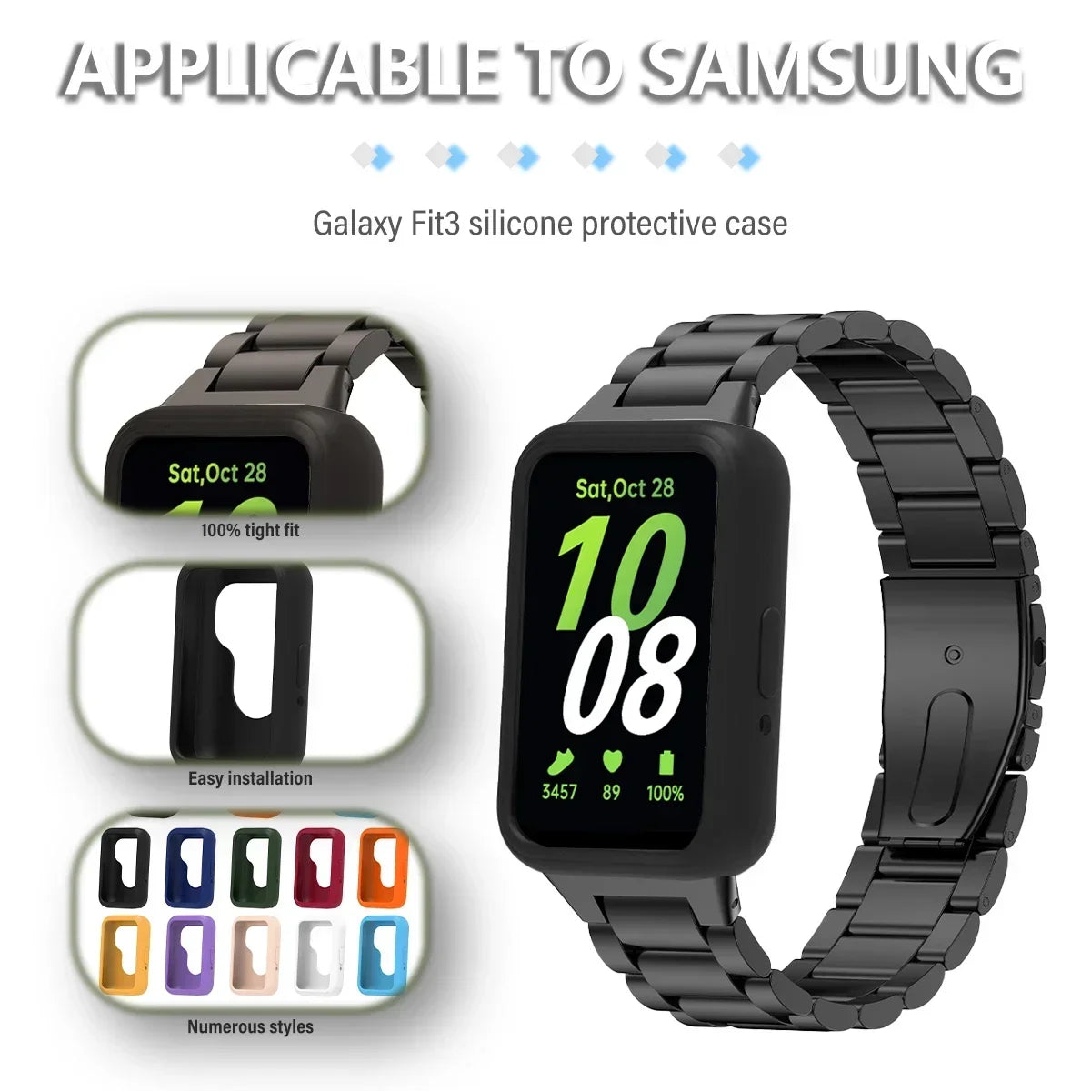 Soft Silicone Case for Samsung Galaxy Fit 3 Watch Candy Color Full Coverage Protective Cover for Galaxy Watch Fit 3 Accessories Peaceful Pleasures Health and Wellness