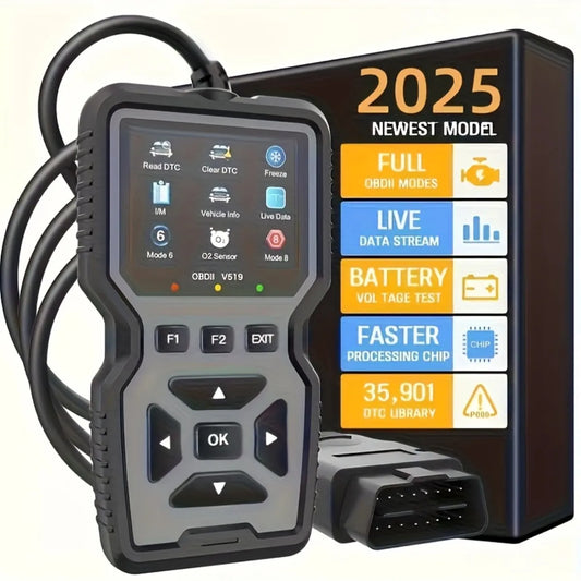 V519 OBD2 Scanner – Portable Car Fault Code Reader & Reset Tool