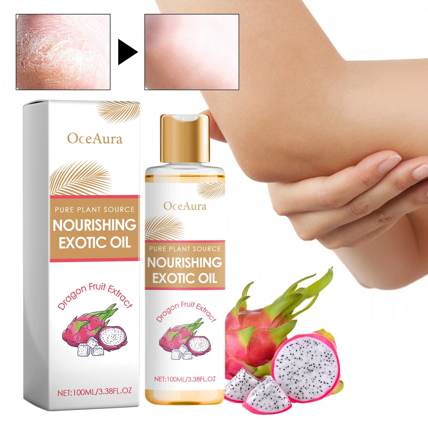 OceAura Coconut Body Oil – Moisturizing Skin Repair Oil