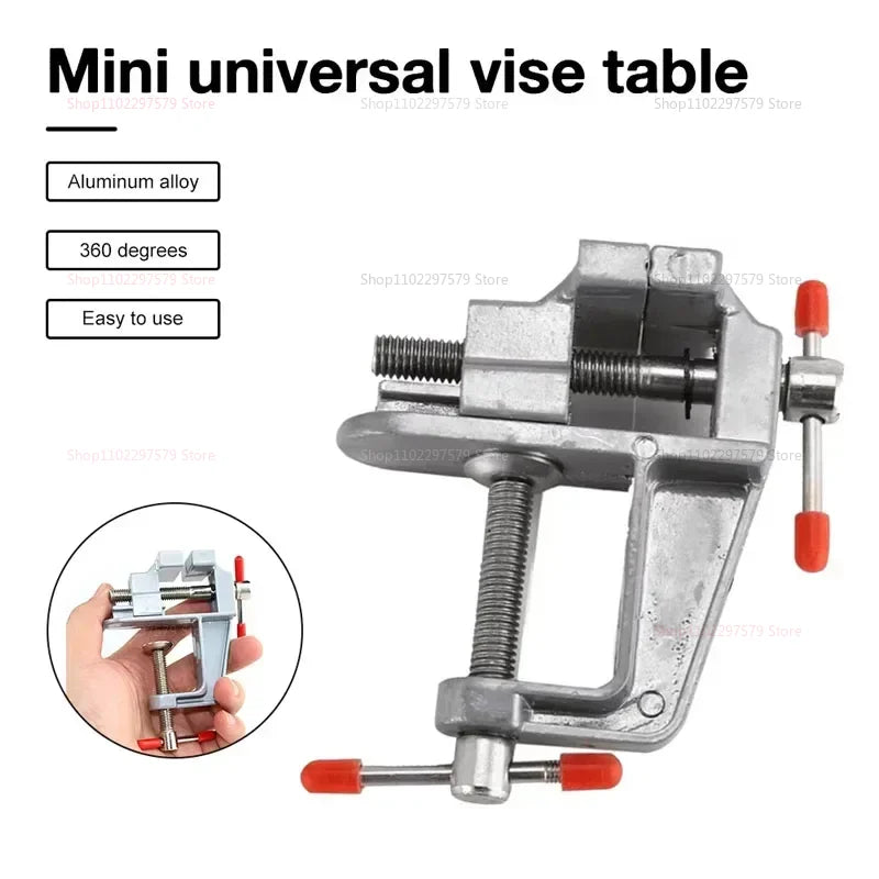 Mini Bench Vise Aluminum Miniature Multi-Functional Jeweler Hobby Clamp Workbench Drill Press for Jewelry Repair and Crafting Peaceful Pleasures Health and Wellness