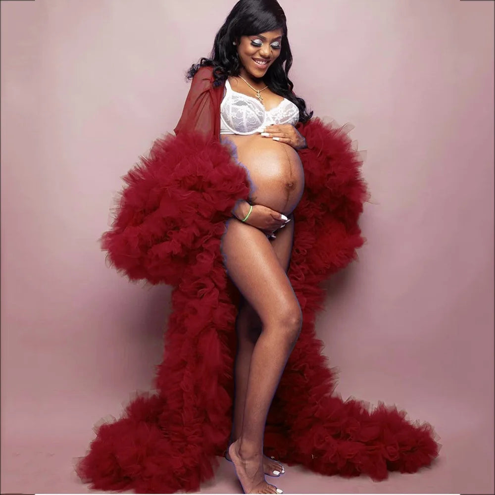 Deep V-Neck Lace Feather Maternity Gown | Photo Shoot Dress Maternity Photography Dress Peaceful Pleasures Health and Wellness