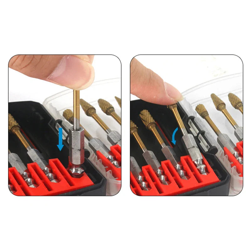 Portable Hex Drill Bit Case – 5 Sizes, Water-Resistant Storage
