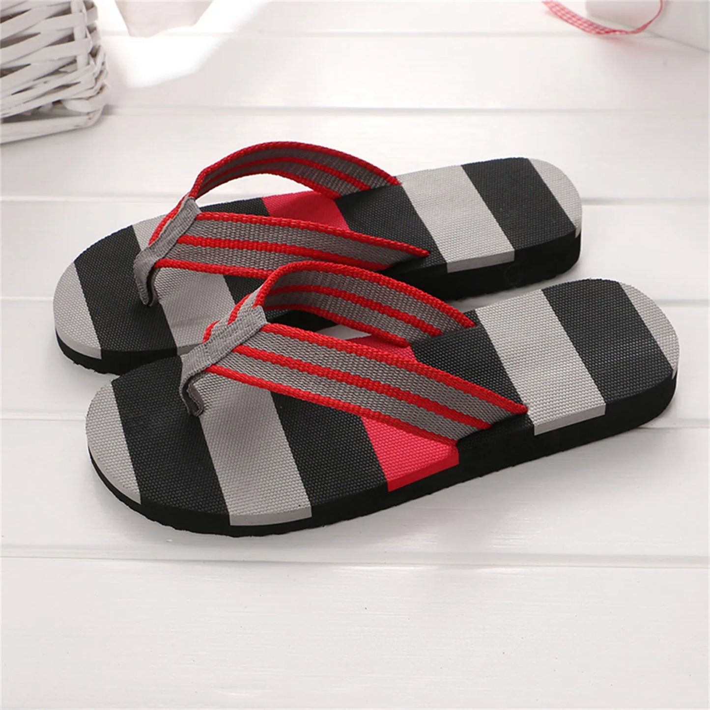 New Men's Slippers Men Summer Shoes Mixed Colors Sandals Male Slipper Indoor and Outdoor Flip Flops Casual Beach Shoes for Man Peaceful Pleasures Health and Wellness Gray 40