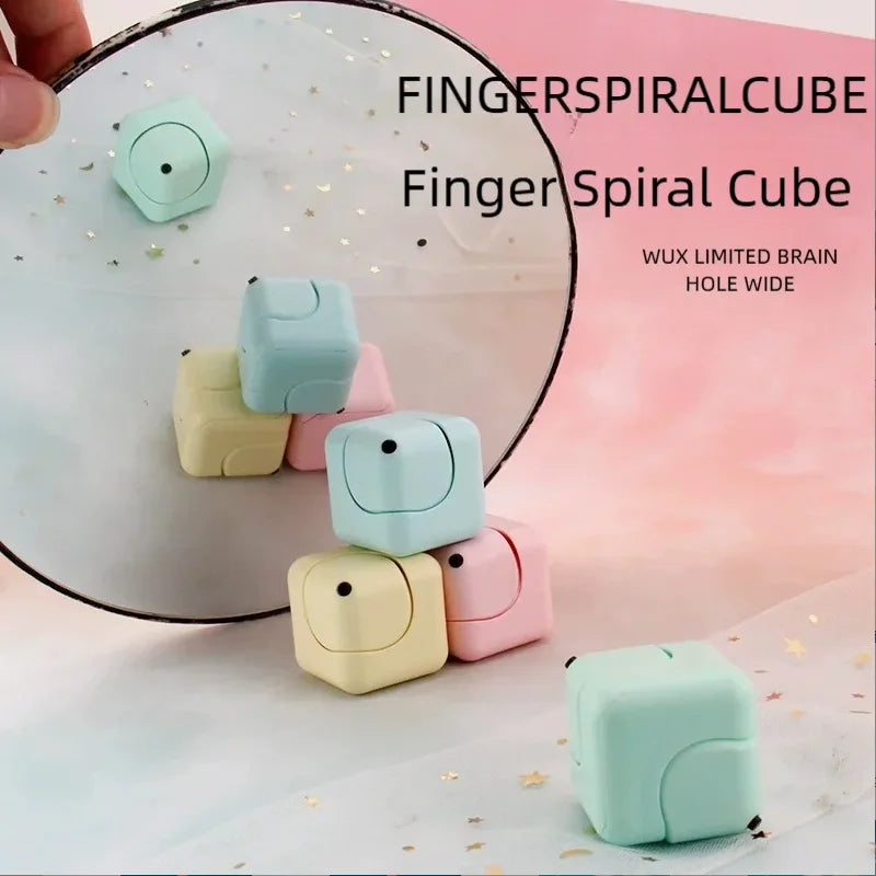 Fidget Spinner Stress Relief Magic Cube Intelligence Finger Toy, Square Wind Dice Block Mini, Educational Handheld Puzzle Game Peaceful Pleasures Health and Wellness