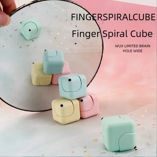 Fidget Spinner Stress Relief Magic Cube Intelligence Finger Toy, Square Wind Dice Block Mini, Educational Handheld Puzzle Game Peaceful Pleasures Health and Wellness