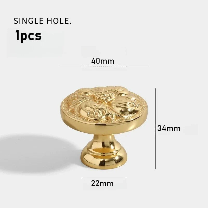 Gold Plated Brass Cabinet Handle | French European Luxury