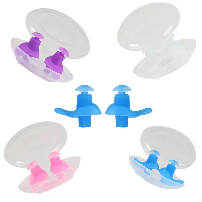 Swimming Earplugs for Diving, Surf and Water Sports, Silicone Waterproof, Anti Noise and Dustproof Plugs Peaceful Pleasures Health and Wellness