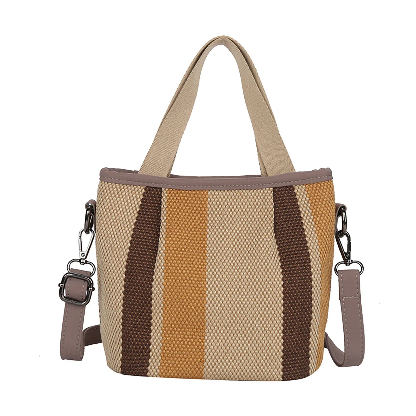 Cotton and Linen Crossbody Bag All-match Trendy Large-Capacity Handbag Gift Option for Wife Mother or Yourself Peaceful Pleasures Health and Wellness Brown