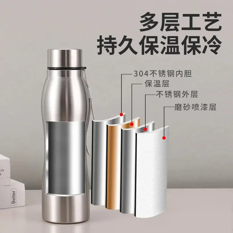 1000ml Stainless Steel Sport Water Bottle – Rugged Metal Flask for Camping & Gym