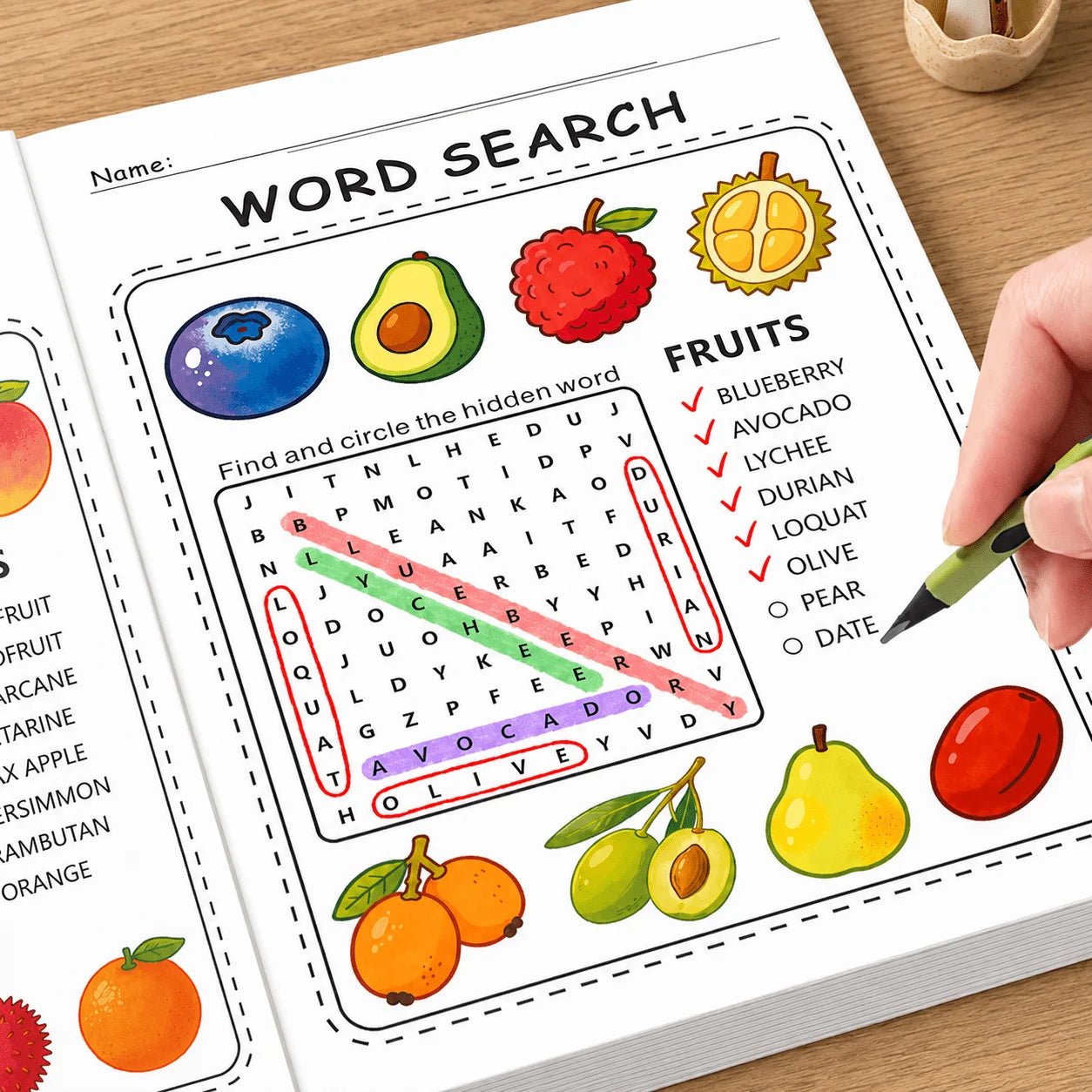 Preschool Word Search Coloring Book 32 Pages 256 Words Puzzles Kids