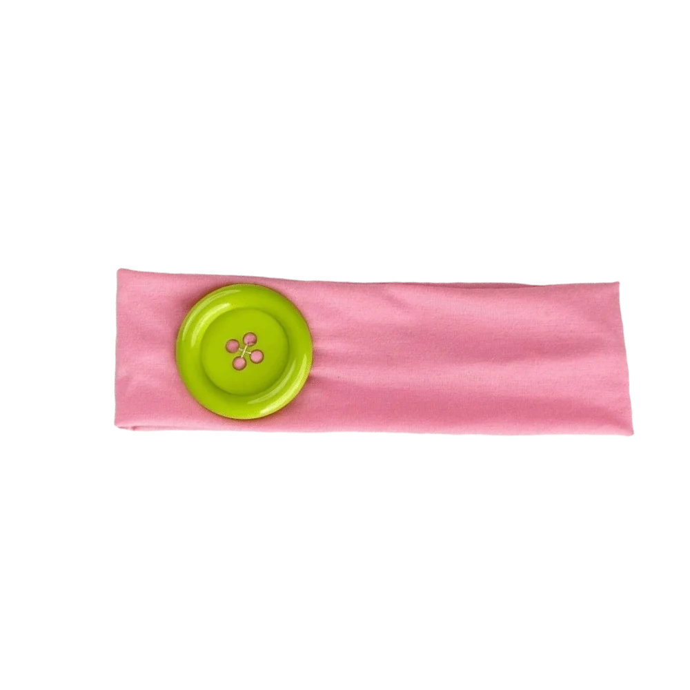 Wide Polka Dot Headband | Vintage Elastic Wrap for Yoga & Gym Hair Headband Peaceful Pleasures Health and Wellness Pink-Green