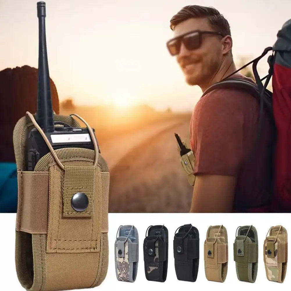 Outdoor Tactical Walkie Talkie Pouch for MOLLE, Multi-Functional Phone Bag Tactical Waist Bag Radio Protective Case Peaceful Pleasures Health and Wellness