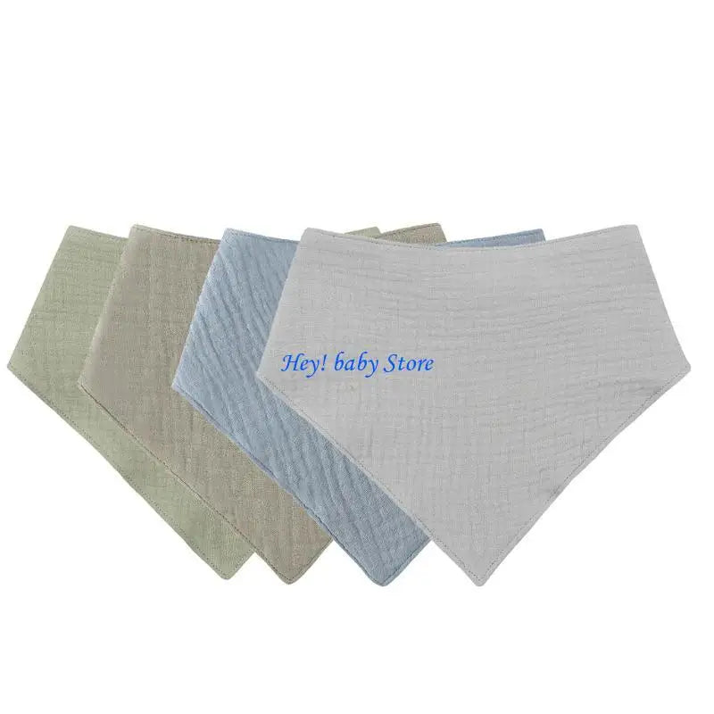 4-Pack Soft Cotton Bandana Baby Bibs | Muslin Drool Towels