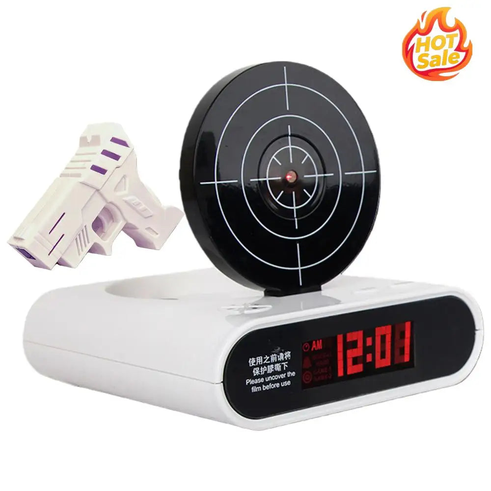 Target Shooting Alarm Clock with Gun & LED Display | Novelty