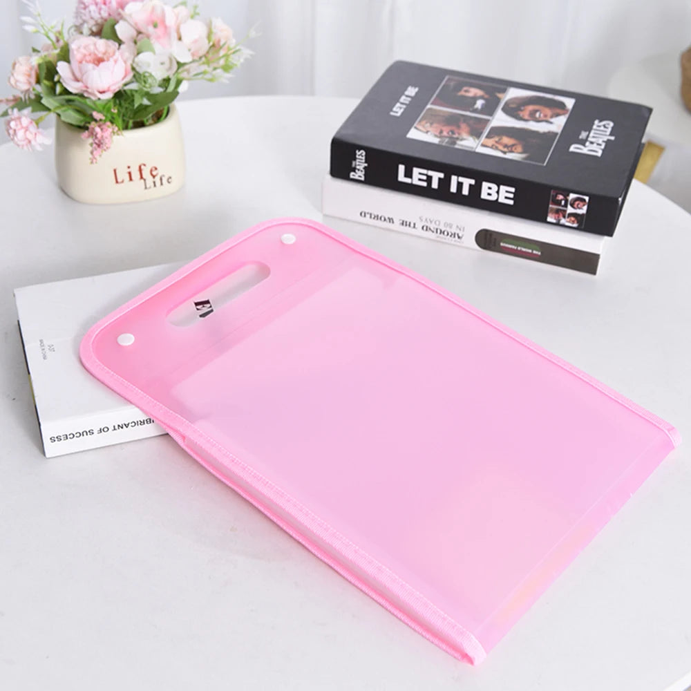 13 Layers A4 Expanding File Folder Handheld Organizer Large Capacity Document Paper Bill Storage Bag For Students Office Peaceful Pleasures Health and Wellness Pink 11-15 Cells