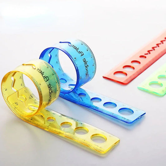 Flexible Multicolour Soft Ruler 30cm | Student Drawing Tool Flexible Ruler Peaceful Pleasures Health and Wellness