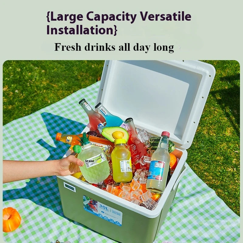 12L Outdoor Camping Night market stall Lunch Beer Cooler incubator with temperature display Portable Picnic retain freshness Box Peaceful Pleasures Health and Wellness
