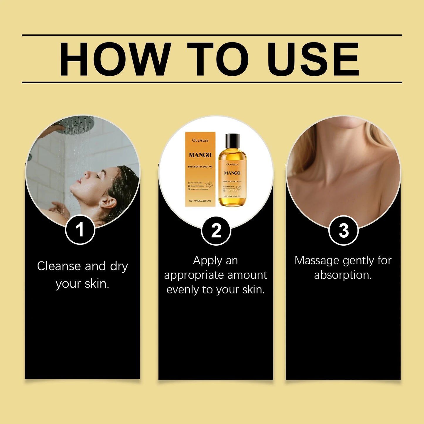 OceAura Mango & Shea Firming Body Oil – Anti-Aging Moisturizer