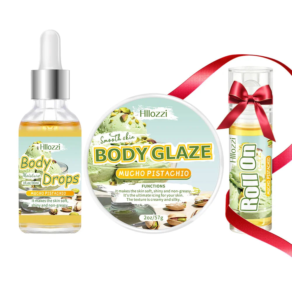 Pistachio Body Oil & Glaze Set – Moisturizing Roller Oil