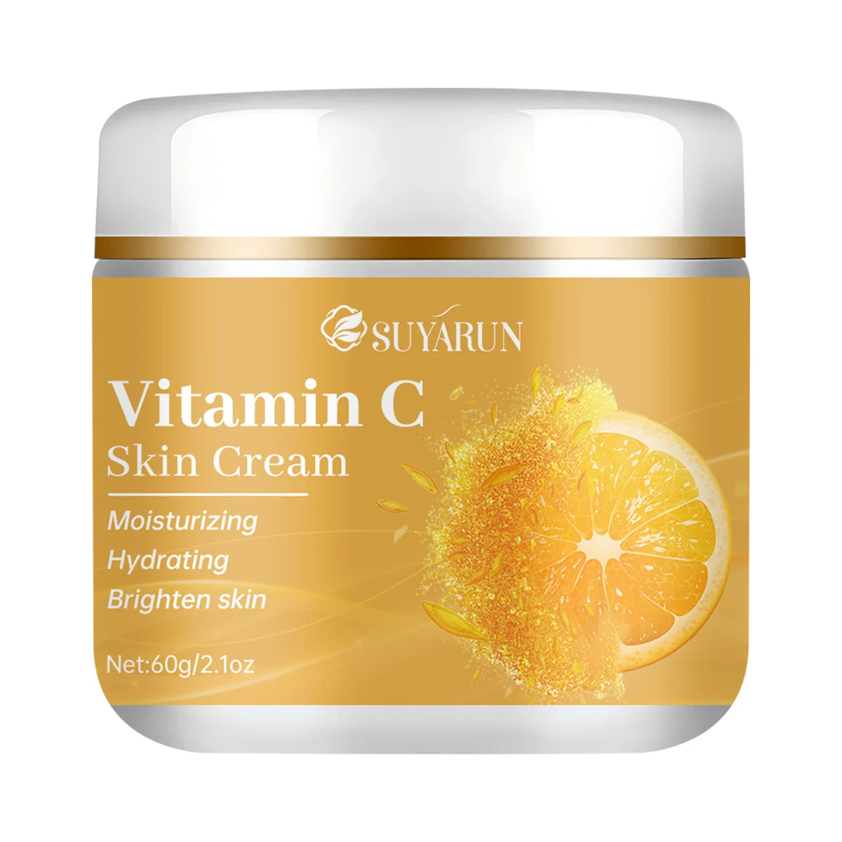 SUYARUN Vitamin C cream, moisturizing and brightening, anti-wrinkle and anti-aging, enhances radiance for all skin types. Peaceful Pleasures Health and Wellness 60g