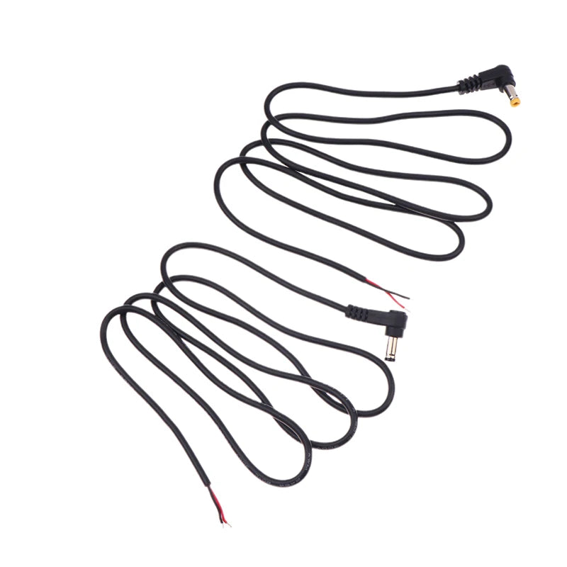 5.5 X 2.1mm/2.5mm Right Angle DC Power Cable DC Male Plug Power Contor Plug Contor Extension Line Peaceful Pleasures Health and Wellness