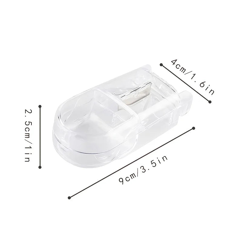 Portable Pill Cutter Storage Box, Ideal for Storing Vitamins and Fish Oil, for Easy Carry, Perfect for Travel and Home Use Peaceful Pleasures Health and Wellness Transparent