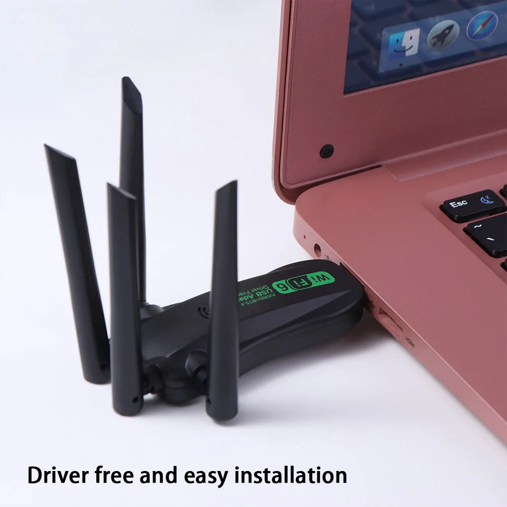 AX900 Dual Band WiFi6 USB Adapter Bluetooth 5.4 2.4G/5Ghz 900Mbps WiFi Dongle Powerful Receiver Wireless Network Card Peaceful Pleasures Health and Wellness