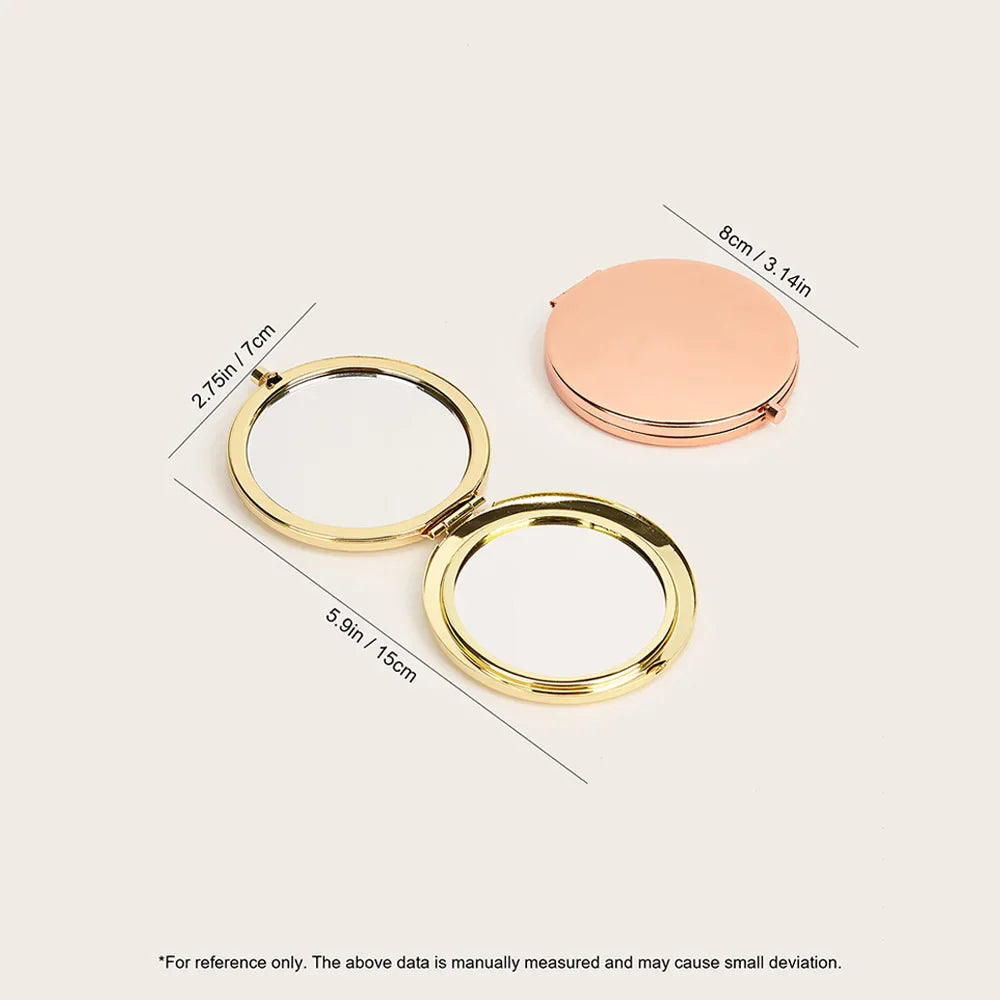 Double-Sided Folding Compact Makeup Mirror with Magnifier