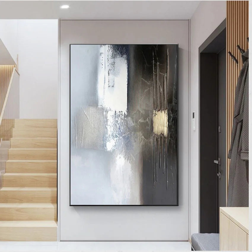 Nordic Abstract Hand-Painted Oil Painting | Canvas Wall Art Oil Painting Wall Art Peaceful Pleasures Health and Wellness