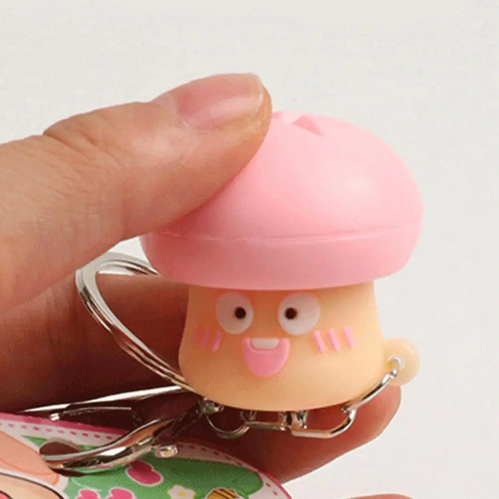 Mini Mushroom Fidget Toy Keychain Plastic Press Pop Sensory Stress