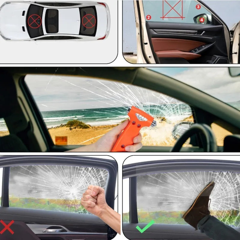 2-in-1 Car Escape Hammer & Seatbelt Cutter | Safety Tool