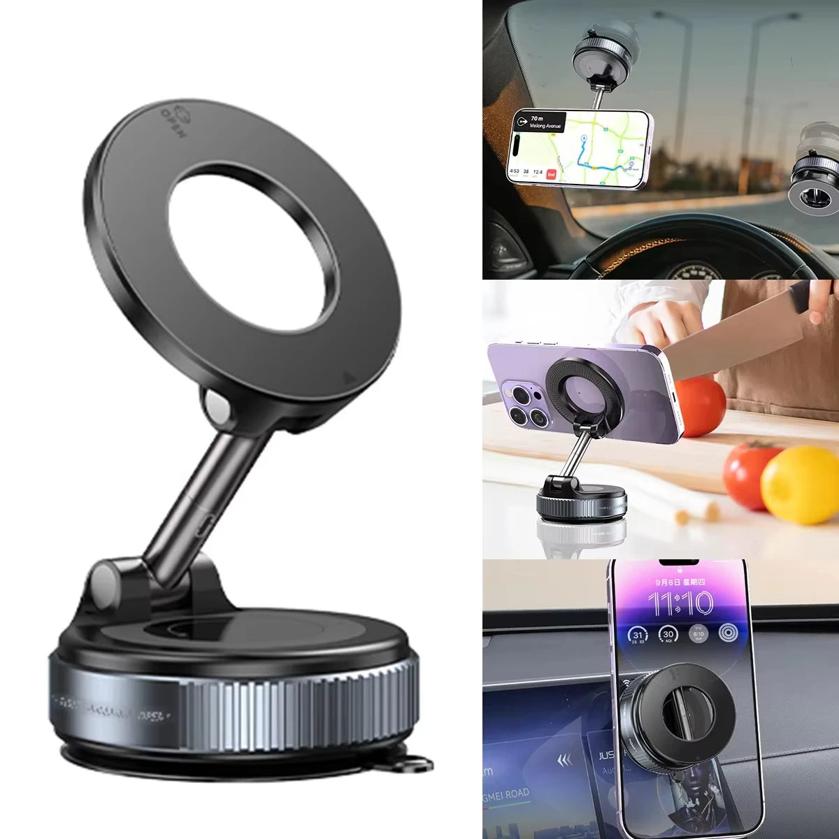 360° Magnetic Car Phone Mount | Vacuum Suction Holder