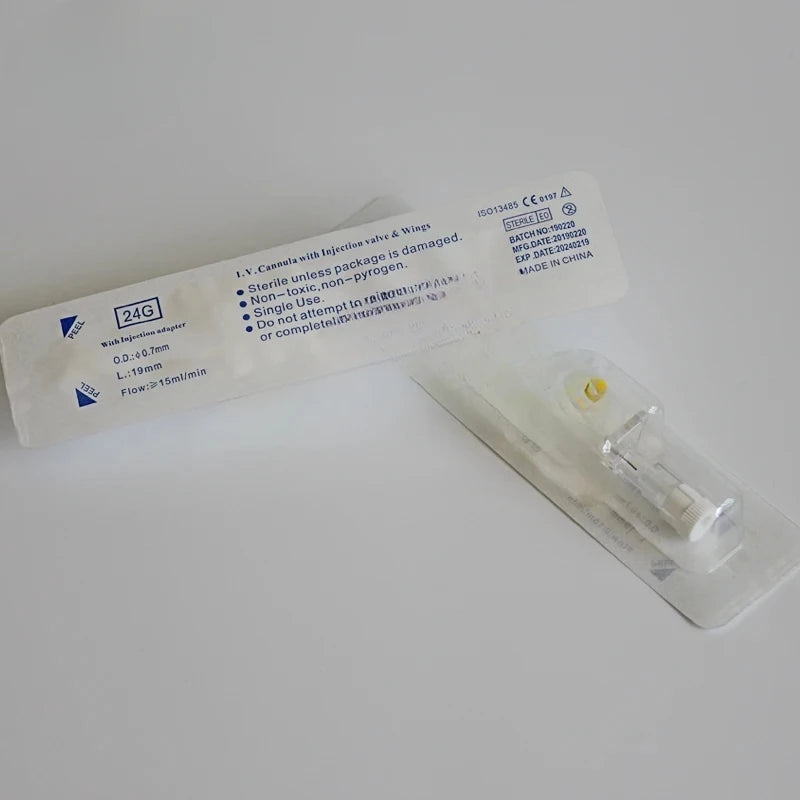 Sterile IV Cannula with Port & Wings 10–50pcs | 14G–24G Catheters