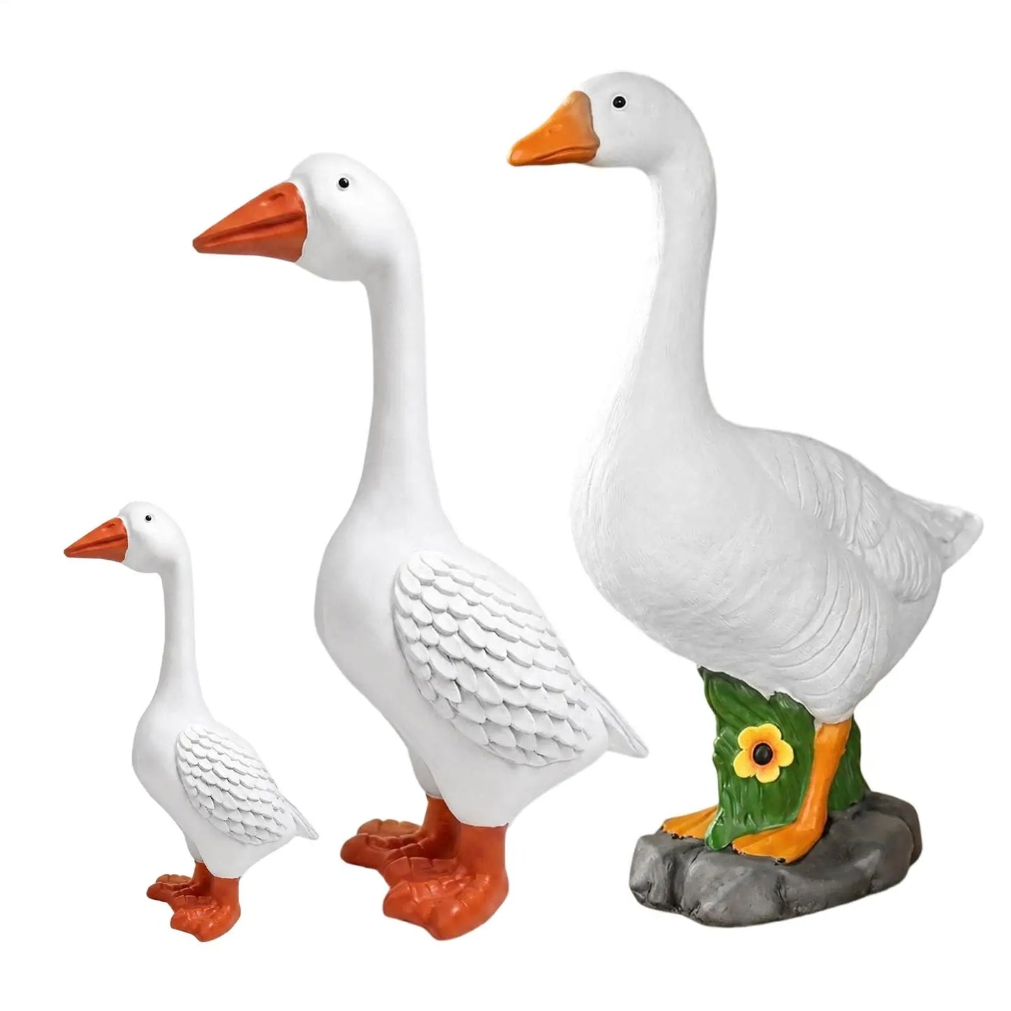 Resin Porch Goose Statue – Outdoor Garden & Yard Decor