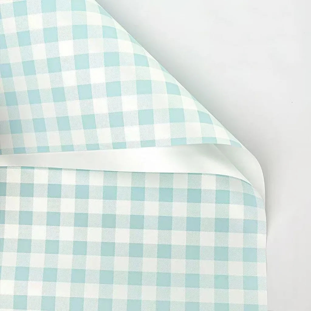 Waterproof Gingham Wrapping Paper 58x58cm | 20 Sheets Floral Gift