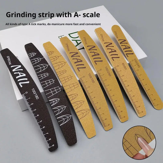 Double-Sided Nail Files 100/150/180/240 Grit with Scale Guide Nail File & Buffer Oasis Select