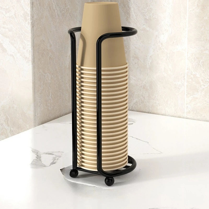 1pc Luxury Disposable Cup Storage Holder Water Tea Cups Dispenser Rack Shelf with Longer Stick Mug Display Stand Home Organizer Peaceful Pleasures Health and Wellness black1-No Cup