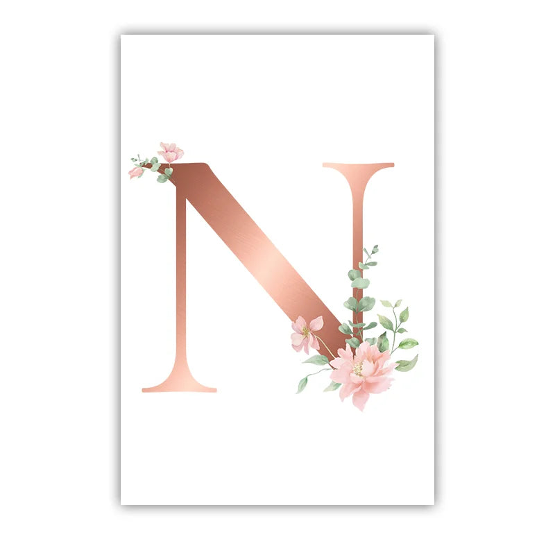 Custom Name Nursery Wall Art,pink Aesthetic wildflowers Canvas Painting, Nordic Poster Print for Baby, Toddler Kids Room Decor Peaceful Pleasures Health and Wellness N 20x25cm No Frame China Mainland