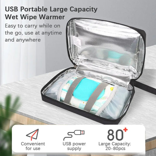 Portable USB Baby Wipe Warmer | 30–60°C Adjustable Temp Baby Wipe Warmer Peaceful Pleasures Health and Wellness
