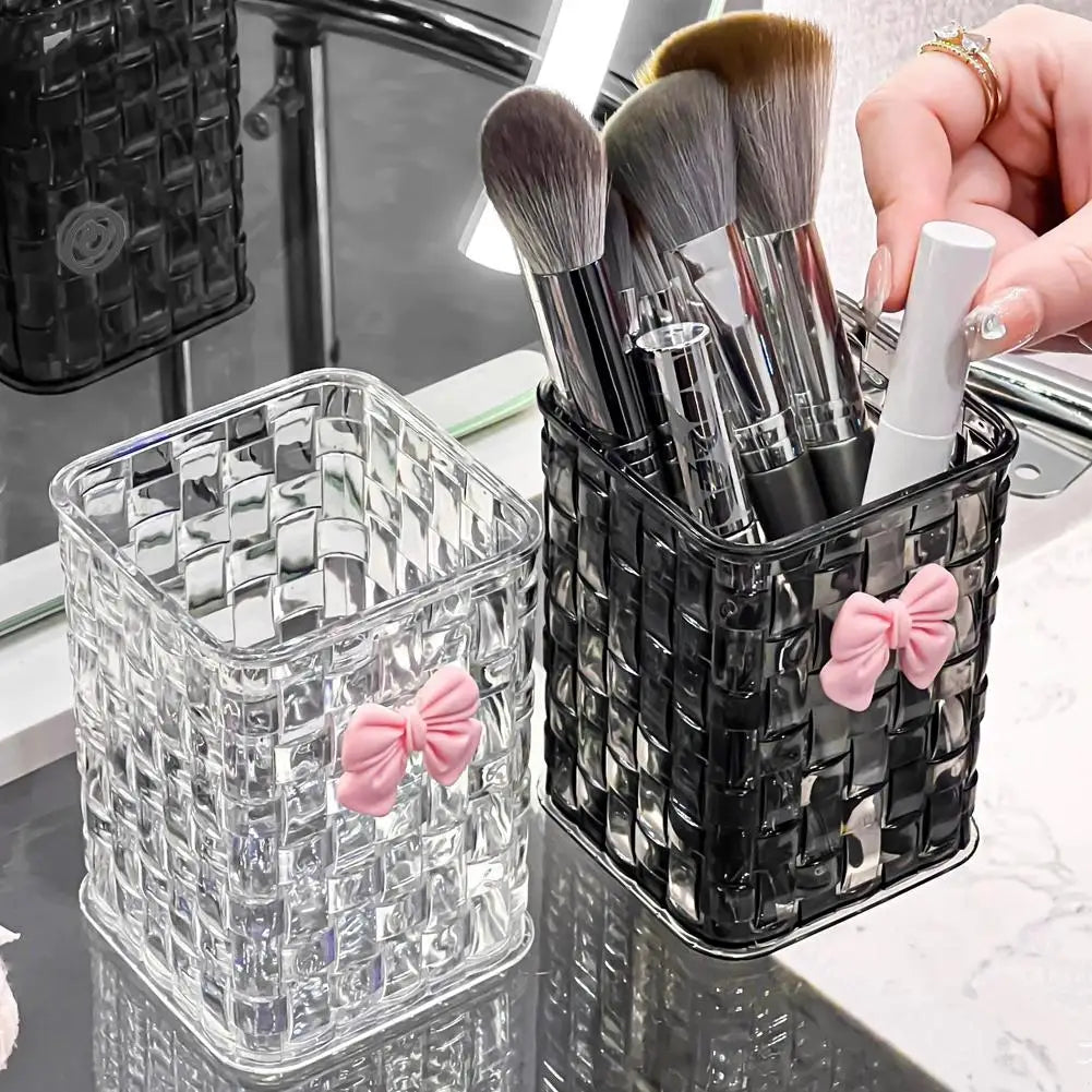 Clear Acrylic Makeup Brush & Cosmetic Desk Organizer