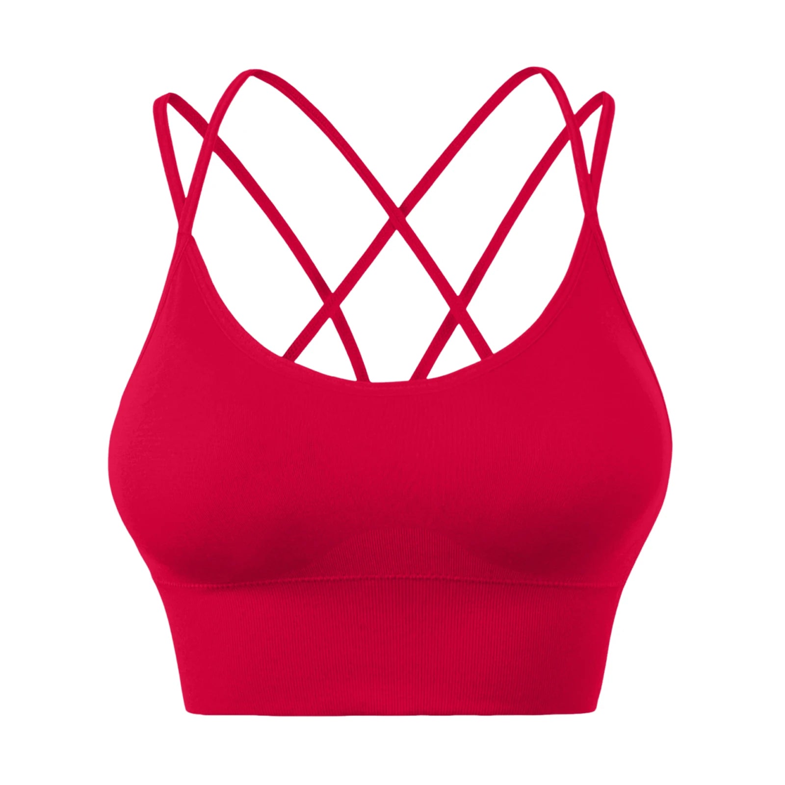 Wirefree Sports Bra Women's Sexy Back Shockproof Fitness Crisscross Brassiere Training Sports Running Yoga Tank Tops Sportswear Peaceful Pleasures Health and Wellness Wine 42