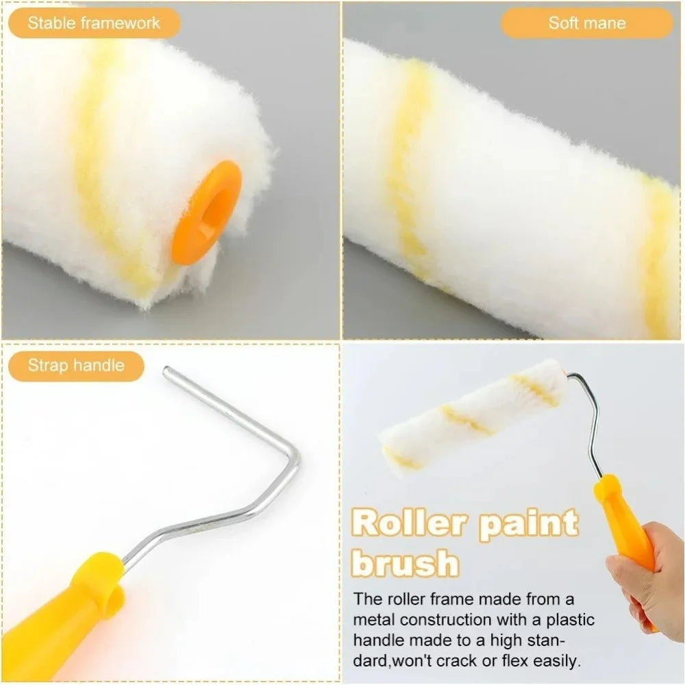 10-Pack Mini Paint Roller Brush Set – Walls, Cabinets & Doors