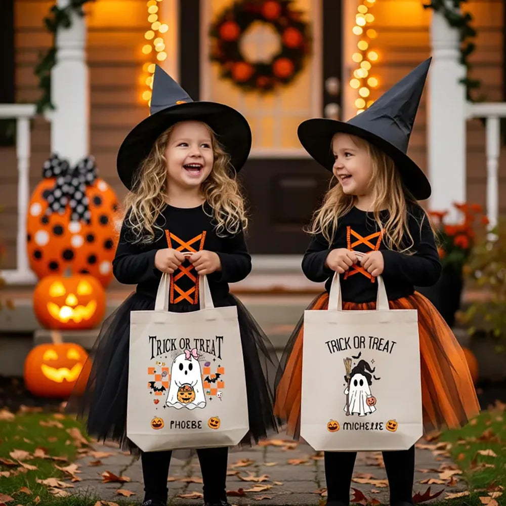 Custom Kids Trick or Treat Bag | Ghost Halloween Candy Bag