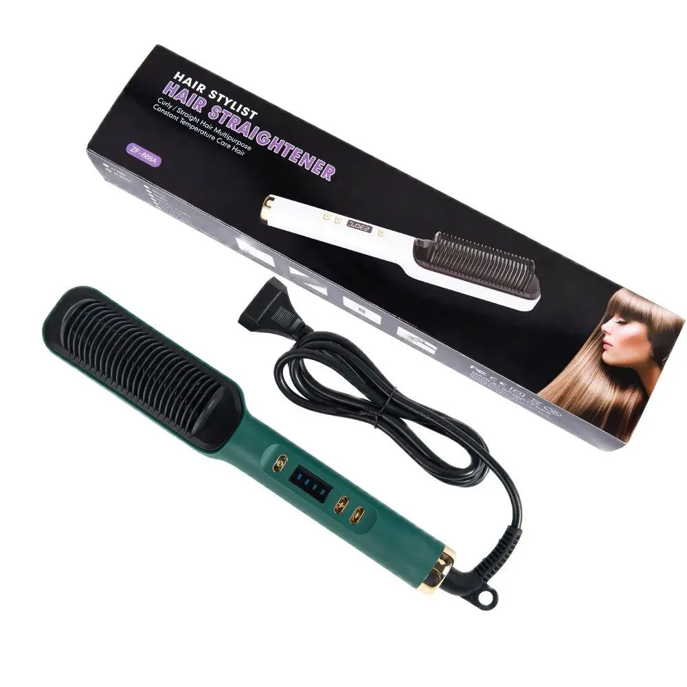 Alileader Straightener Brush Smooth Frizz 30 S Fast Heating 60 Min Auto-Off Women Hairstyle Tools Suitable Long/Thick/Wigs Hair Peaceful Pleasures Health and Wellness Green US